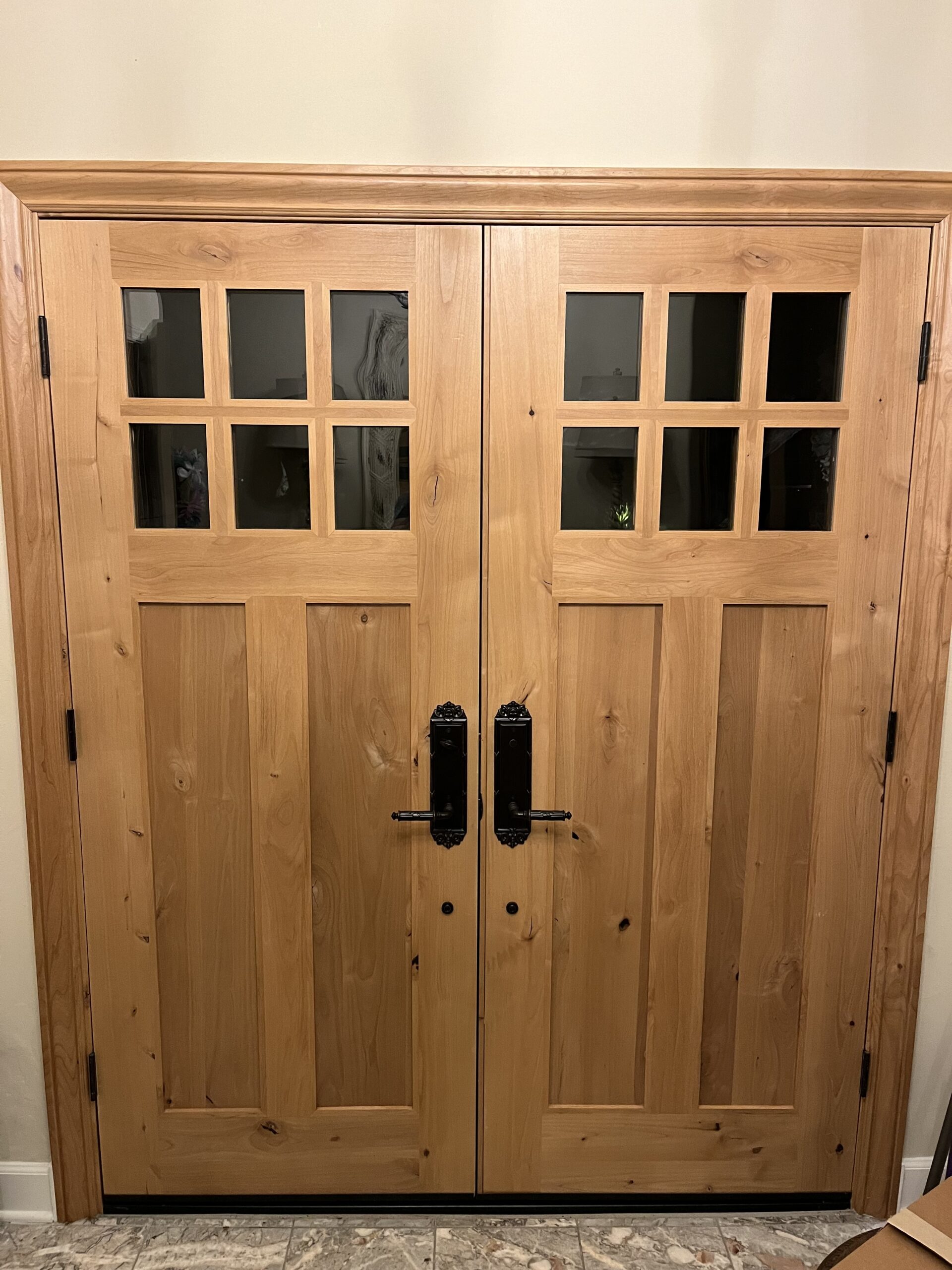 Wood door installation